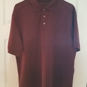 Mens Haggar Polo Shirt Large - Burgundy